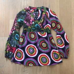 Desigual girls colorful tunic dress size 9-10